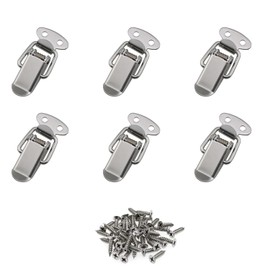 6PCS Toggle Latches Spring Loaded Clamp Clip Case Box Latch Catch Tension Lock Lever Clasp Closures Crate Snap Metal Spring for Iron Wood Box, Cabinet, Home Accessories