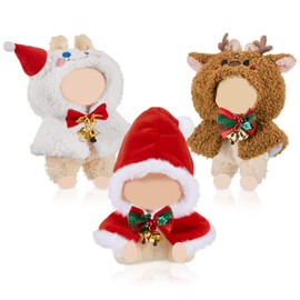 Simgoing 3 Set Christmas 17cm Doll Clothes (No Doll), Santa Elk Snowman Cape Cute Outfit Clothes Dress up Accessories Suit for Collector Fans Display Toys Gifts