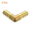 sourcing map 2 Pcs Brass Hose Barb Fitting L Right