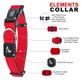 Kruz PET Mesh Dog Collar for Small, Medium, Large Dogs, Adjustable Neck Collar, Soft, Lightweight, Breathable, Comfort Fit