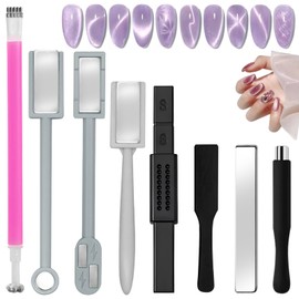8 Pieces Cat Eye Nail Magnet Set, Cat Eye Magnet for Nails, Cat Eye Nail Magnet Tool Set, Magnets with Strong Magnetic Properties for Nails, Nail Magnets for Nail Art