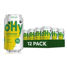 oHy Lemon Lime Sparkling Water, Hydrogen Infused, USDA Organic, Magnesium, Non-GMO, 12 fl oz (12 pk)