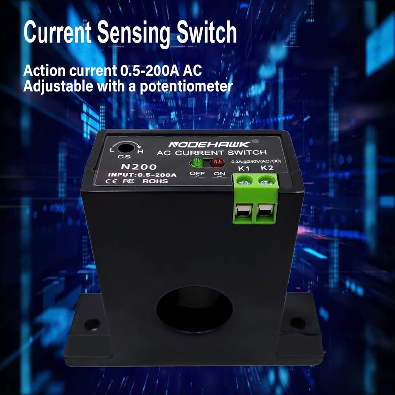 Current Sensing Relay AC Current Sensing Switch 0-200A Normally Closed