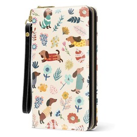 RTTLALUO Womens Wallet, Dachshund Wristlet Wallet For Women, Aesthetic Dachshund Card Holder Purse, Birthday Christmas Graduation Gifts For Women, Office Daily Purse