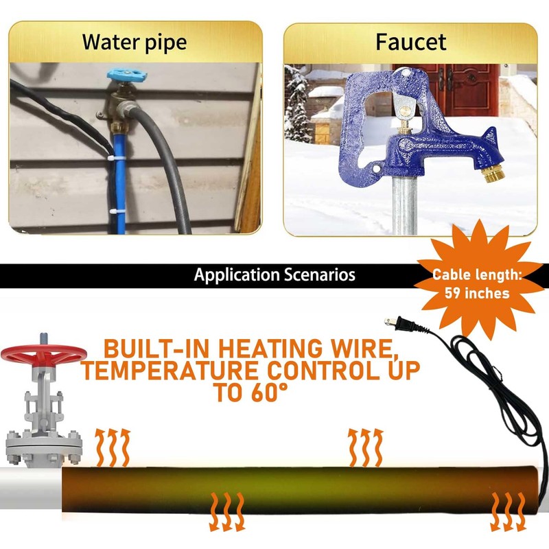 38.5" x 6" Water Pipe Heat Blanket Faucet Heating Blanket