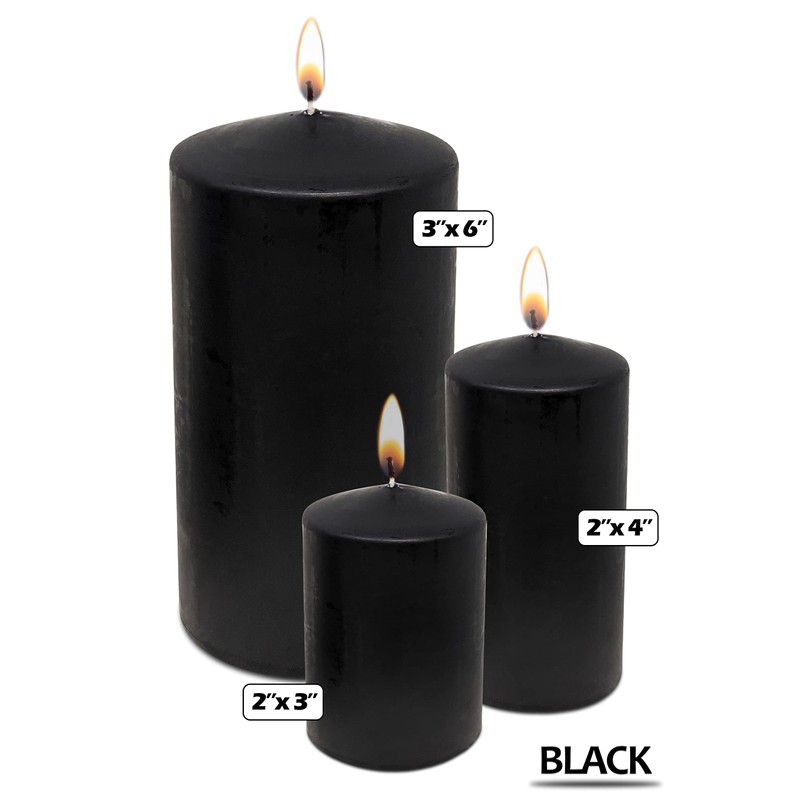 Hyoola Black Pillar Candles 50/100 mm (2x4 Inch) - 4