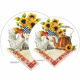 Reston Lloyd Rooster and Copper Kettle Burner Cover S, Set of 4