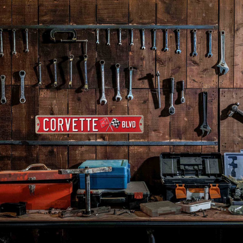 Open Road Brands Corvette Boulevard Tin Street Sign