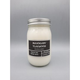 Leah's Lite Wood wick * MAHOGANY TEAKWOOD BBW TYPE * 16oz scented Leah's Lite Candle