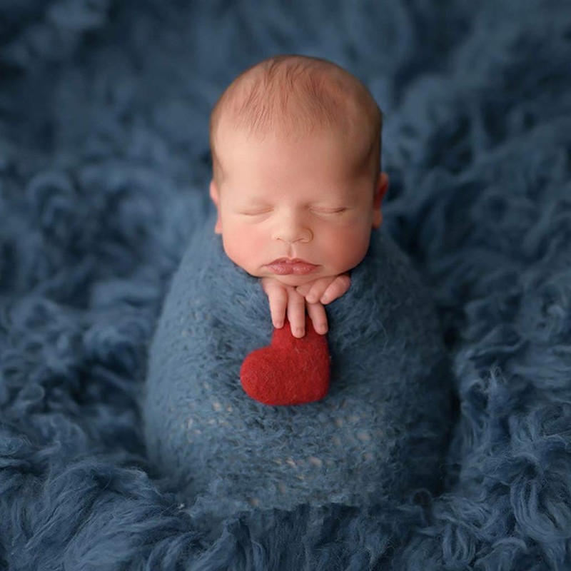S-TROUBLE Newborn Photography Felt Love Shape Props Tiny Handmade Felt