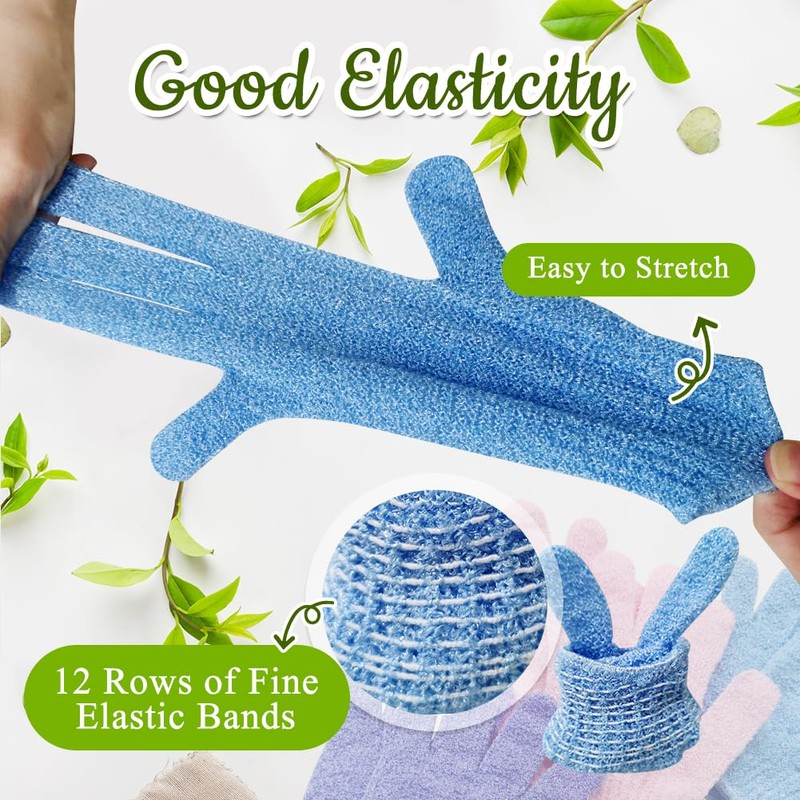 3 Paar Peelinghandschuh, Exfoliating Gloves Peeling-Duschhandschuhe Doppelseitig Körperhandschuh, Peeling Handschuhe