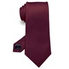 RBOCOTT Silk Maroon Tie Business Wedding Formal Necktie for Men
