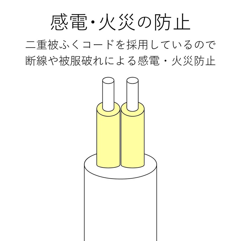 エレコム 電源タップ 4個口 スイングプラグ 1m ホワイト T-TS02-2410WH