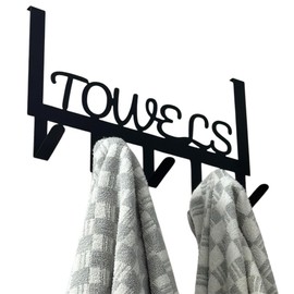 Over The Door Towels Hook Rack, Towel Rack for Bathroom, Simple Houseware Hanging Over The Door Hook Rack, Made in USA