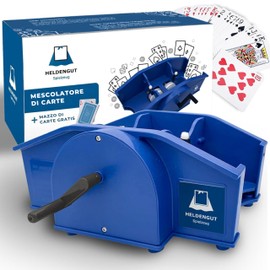 HELDENGUT Mescolatore di Carte Manuale – Mischia carte per giochi da tavolo, poker, blackjack, bridge e altro; facile da usare, robusto e durevole