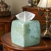 Handmade Mosaic Glass Tissue Box Cover, Square Decorative Holder, Turquoise
