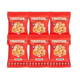 Tantos Puffed Pasta Chips Marinara Plant Based Low Calorie Snack 1 oz, Pack of 6