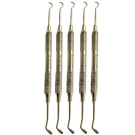 5 Count Orthodontic Band Placer Double Ended with Scaler Hook Lightweight Hollow Handle Dental Instruments - Stainless Steel