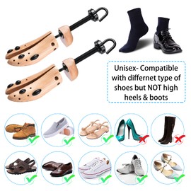 Ecom City 2-Way Wooden Shoe Stretcher for Widener Shoes Expander for Man and Women Unisex (Large Size 9-13)