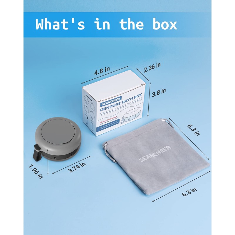 Denture Bath Case, Denture Cup, Leak Proof Portable Retainer Case,