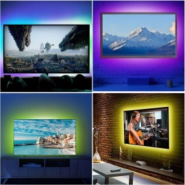 Smart Home LED TV Backlight Strip 6.56ft Waterproof RGB with USB Monitor Lighting Kit Remote Controller Model D0100HEMQP7Light Color: RGB