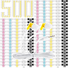 Kigeli 500 Packs Bulk Earbuds Headphones Earphones Kids in Ear Earbuds Colorful Classroom Headphone Wired Ear Buds Earphone Bulk for Smartphone Laptop Classroom School Library Kid Adult Supplies