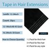 Tape in Hair Extensions Human Hair 12Inch Natural Black Color