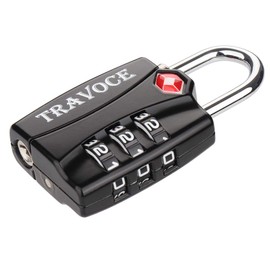 TSA Approved Luggage Locks, Travel Locks Which Also Work Great as Gym Locks, Toolbox Lock, Backpack and More, Black 1 Pack