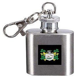 Forsythe Family Crest Surname Coat of Arms 1oz Hip Flask Kerying Engraved