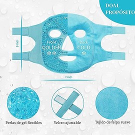 Máscaras de Hielo para Ojos y Cara, Mascarilla de Facial y Ojos, Reutilizable, Compresa Fria y Caliente, para Reducir Bolsas Bajo los Ojos, Ojeras, Mi