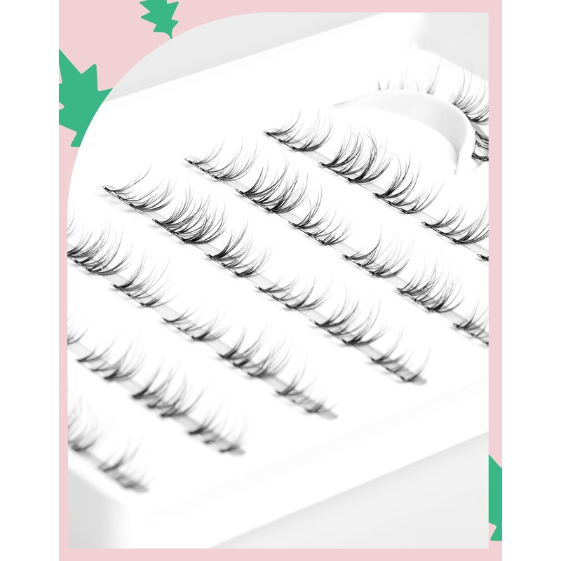 Natural Eyelashes Wispy Cluster Eyelashes C Curl DIY Eyelash Extensions