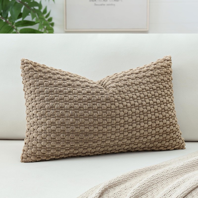 Artscope Pom Poms Decorative Corduroy Cushion Cover 30x50cm Super Soft