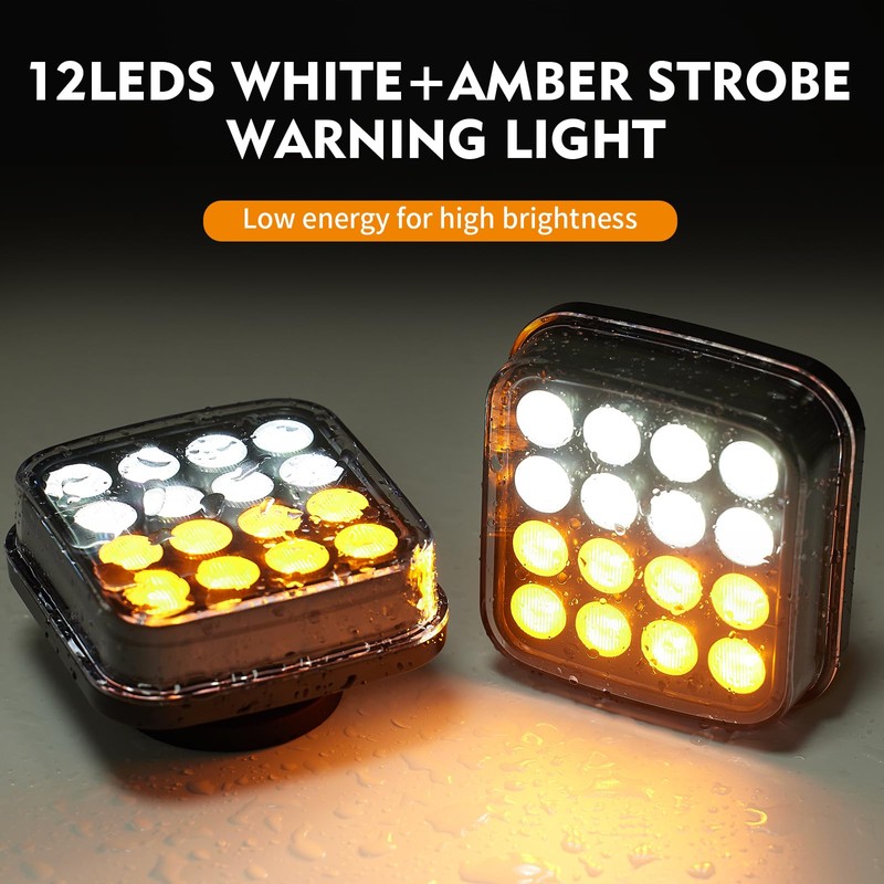 INHTGEAS Magnetic Strobe Lights - Wireless Strobe Hazard Light Kit