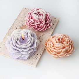 2 Pack Peony Candle Mold Half Open Flower Mold 3D Flower Resin Casting Mold Resin Making Molds Silicone Mold for Candle Home Decorate Mold Candle Making Mold 3D Animal Mold