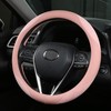 ALEMODR Pink Suede Leather Steering Wheel Cover Universal 15 inch