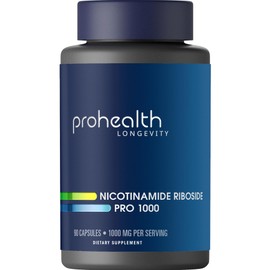ProHealth Nicotinamide Riboside Pro 1000 Hydrogen Malate Capsules - Triple 3rd Party Tested for Potency and Safety. GMP Manufactured in The USA. 90 Capsules, 30 Servings