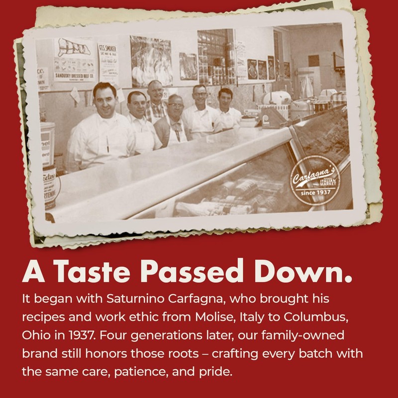 Carfagna's Pasta Sauce, Established 1937, Family Recipe, Made in Small