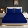 ROOEE Satin Silk Fitted Sheet with Pillowcase Set Breathable Soft