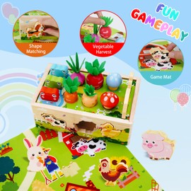 KMTJT Toddlers Montessori Wooden Toys for 1 Year Old: Baby Toys 12-18 Months | 1st One First Birthday Gifts for 1 2 3 Year Old Girls Boys | Educational Learning Fine Motor Skills Toy