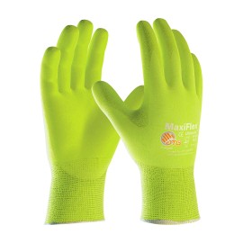 PIP 34-874FY MaxiFlex Ultimate Hi-Vis Nylon Glove Nitrile Coated (1 Dozen) 12 PR - Medium