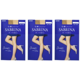 Gunze SB520 Women's Stockings, Sabrina, 3 Pairs Set, Shape, Tightens Beautifully, Difficult to Run, vermon brown, M–L
