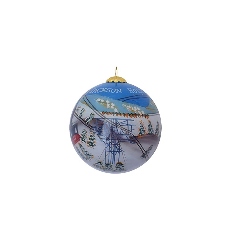 Blown Glass Christmas Ornament | Winter Tram Jackson Hole |