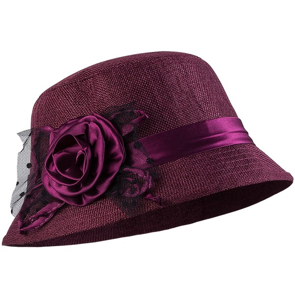 CROWN GUIDE 1920s Gatsby Church Cloche Derby Hats for Women