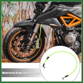 Motoforti Universal 70cm 27.56" Motorcycle Brake Clutch Oil Hose Line Pipe Hydraulic Reinforced Stainless Steel Braided Green Long-lasting