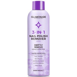Glamonade Acetone Nail Polish Remover: Professional Soak off Gel Nail Polish Remover Enriched with Natural Grape Seed Oil 8 Fl Oz for Gel Acrylic Nail Glue Dip Powder for Home Salon