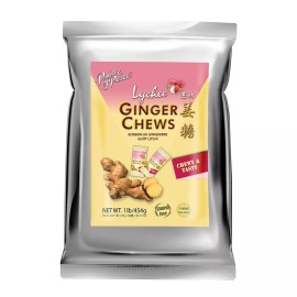 Prince of Peace Original Ginger Chews - 1 Lb. – Candied Ginger Select Flavor - Lychee
