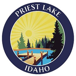 Lake Dock - Priest Lake - Idaho 3.5" Window Car Truck Sticker Decal Vacation Adventure Theme Novelty Applique
