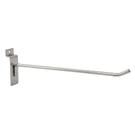 VICTORY DISPLAY & STORE FIXTURE MFG 10" Long Heavy Duty Commercial-Grade Steel Slatwall Panel Hook - Displays Product/Merchandise for Commercial or Home Use (Quantity 25) (25, Chrome)