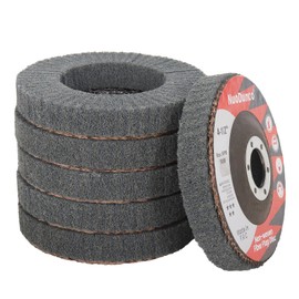 NuoDunco 6Pcs 4.5" x 7/8" Nylon Fibre Flap Disc Polishing Grinding Wheel,Scouring pad Buffing Wheel for Angle Grinder, Polishing Tools (Grit 800)