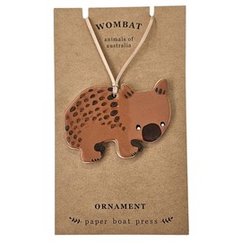 Paper Boat Press Ceramic Ornament - Wombat